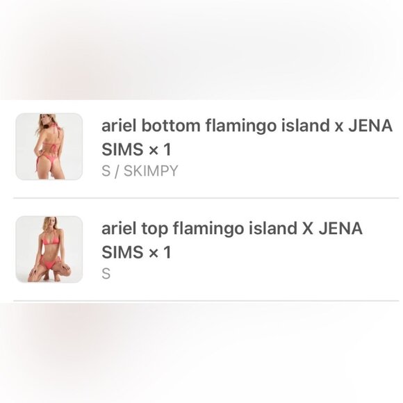 NWT OneOne Swimwear Bikini SET Ariel Jena Sims Collab Pink Flamingo Island NEW - Picture 5 of 7